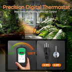 air choice greenhouse heater with digital thermostat, 1500w shown in use