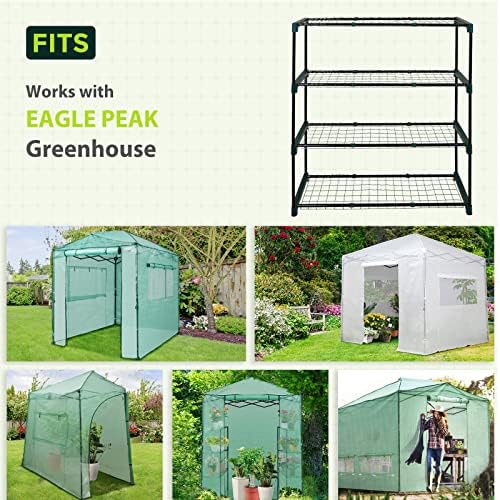 eagle peak 8'x6' portable greenhouse with two shelves, view 9