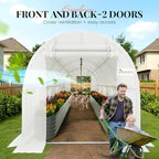 king bird premium 15x7x7 ft greenhouse for outdoors, close-up detail