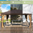 yoleny 12x16 gazebo with galvanized steel single roof on a desk or shelf
