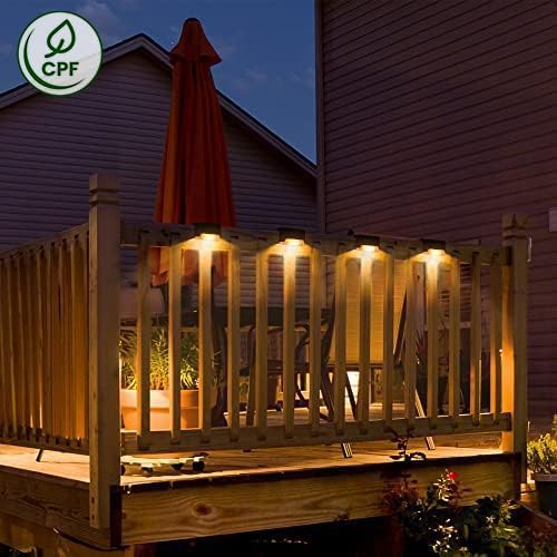 SOLPEX Solar Deck Lights Outdoor, Waterproof Led Lights for Outdoor Stairs, Step, Fence, Yard, Patio, and Pathway(24 Pack Warm White)