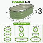 g good gain 3pcs raised garden beds, metal shown in use