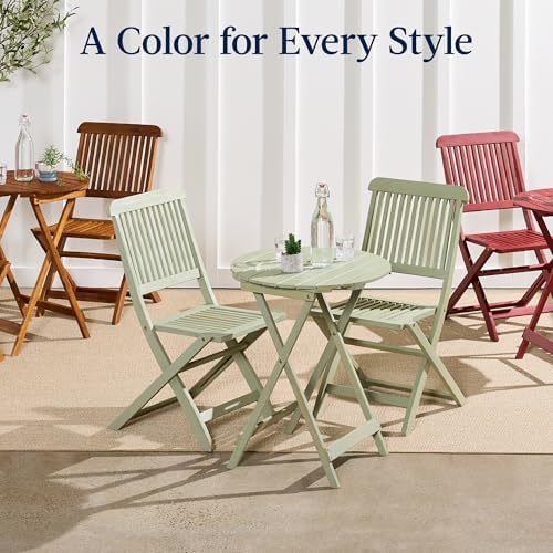best choice products 3-piece acacia wood bistro set, front angle view