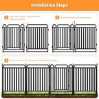 thickened metal tube garden fence, animal barrier fence, side view