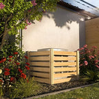 greenes fence premium cedar outdoor air conditioning cover shown in use