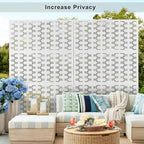 elevens metal outdoor privacy screen, freestanding outdoor divider, side view