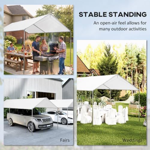 outsunny 10'x20' carport outdoor heavy duty galvanized car, package contents