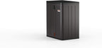 Suncast Heavy-Duty Resin Outdoor Storage Cabinet, 30" W x 20.25" D x 36" H Dark Grey Base Garage Storage Cabinet with Lockable Doors and Metal Reinforced Shelves, Made in The USA