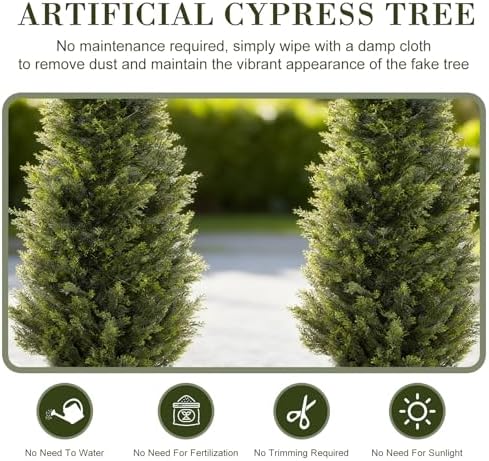 6ft artificial cedar topiary trees, set of 2 showing dimensions