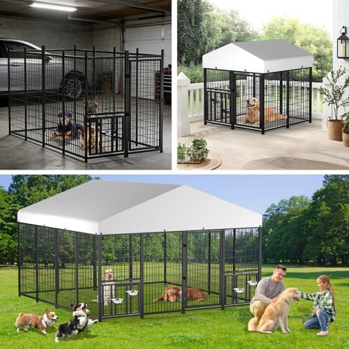 lovmor 8' x 4' outdoor dog kennel with on a desk or shelf
