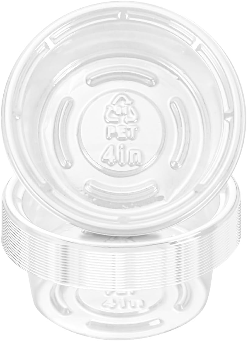 Plant Saucer 20 Pack Plant Trays for Pots 4 Inch Plastic Plant Saucers for Outdoors and Indoors Clear Drip Trays for Potted Plants Flower Pot Plates to Catch Water Plant Drainage Dishes No Holes