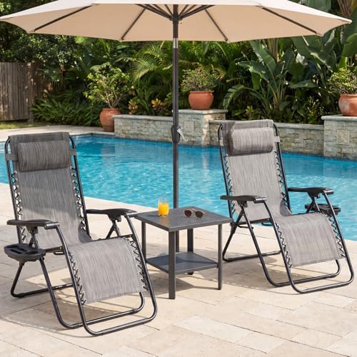 newbulig zero gravity chairs set of 4, folding, front angle view