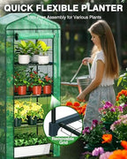 pyy mini indoor greenhouse with grow light on a desk or shelf