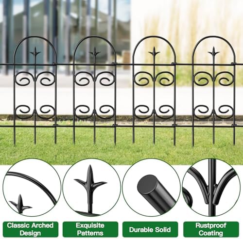 amagabeli 8 panels 24in(h)×10ft(l) decorative garden fence no showing dimensions