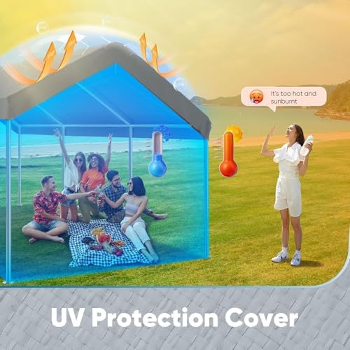 advance outdoor 10x20 ft carport replacement top cover, close-up detail