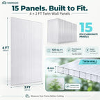 sinimaka 15 pack polycarbonate greenhouse panels, 4' x shown in use