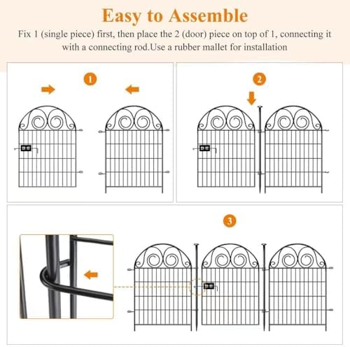 getlay tall garden animal barrier fence with gate, side view