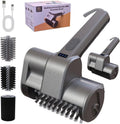 Electric Grill Brush Rechargeable Grill Cleaner 3 Heads 2 Speed 2000 RPM Torque 80KG BBQ Cleaning Brush with Safety Lock Submersible 304 SS Head Splash-Proof Scrubbe IPX7 Waterproof Silvery Black