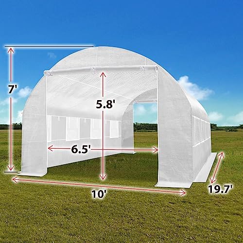 yardgrow 2-doors replacement greenhouse cover for larger walk, side view