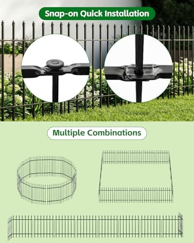 arifaro 5 panel metal garden fence 32" h, package contents