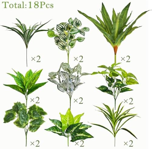 artificial plants for outdoors faux greenery leaves uv, side view