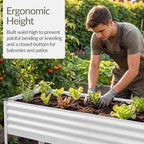 best choice products 48x24x30in galvanized raised garden bed showing dimensions