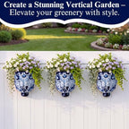 talavera wall planter - handmade mexican hanging pot, front angle view