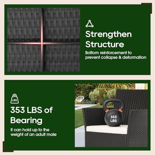 fdw 4-piece patio furniture set | black |, side view