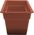 Bloem Dura Cotta 18" Terra Cotta Resin Rectangle Window Box Planter with Saucer Tray for Indoor and Outdoor Gardening