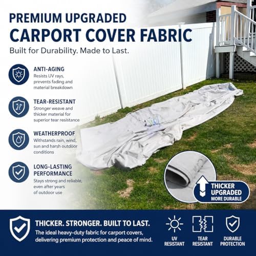 ikuby retractable carport – foldable lockable car shelter, side view