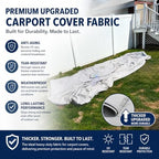 ikuby retractable carport – foldable lockable car shelter, side view