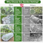 garden netting kit for raised beds,6set garden hoops,10x33ft, close-up detail
