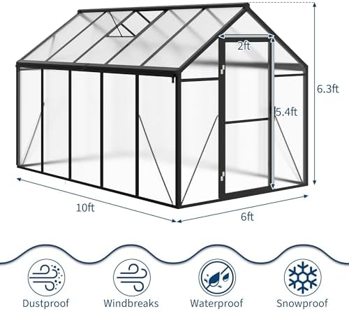 10 ft greenhouse, outdoor greenhouses, polycarbonate panels with shown in use