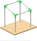 goodszone canopy fittings set 1-3/8" slant roof carport, main product view