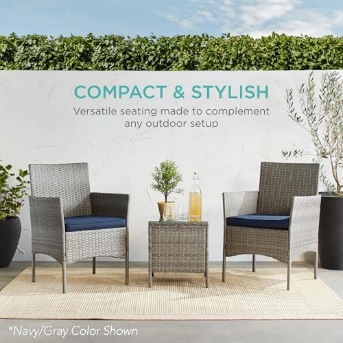 best choice products 3-piece outdoor wicker conversation bistro, package contents