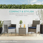 best choice products 3-piece outdoor wicker conversation bistro, package contents
