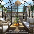 howe 8x8x7.5 ft polycarbonate greenhouse with lockable swing, close-up detail