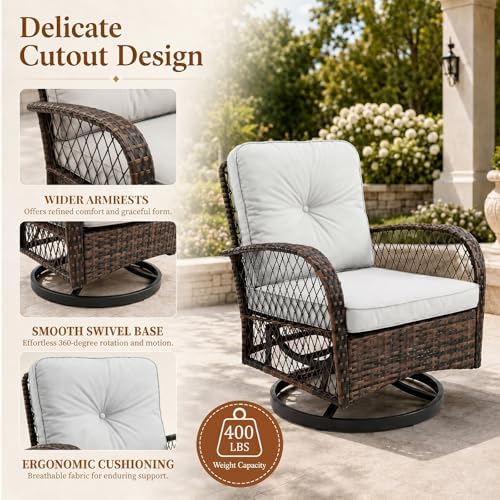 outdoor swivel rocker patio chairs, 3 piece patio, package contents