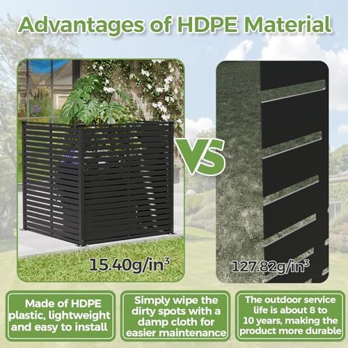 3 panels air conditioner fence, 47" w x showing dimensions