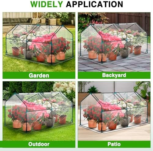 yesker mini greenhouse 71"x36"x36" portable small green house, front angle view