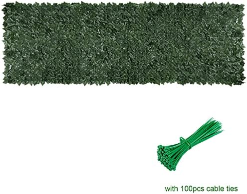 artificial ivy privacy fence,u'artlines heavy duty artificial hedges, close-up detail
