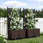 6ft planter box with privacy screen, trellis and showing dimensions
