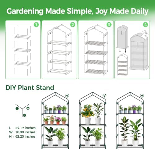 mini greenhouse with screen roof, ohuhu upgraded portable, front angle view