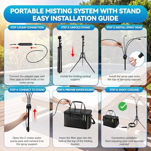 portable misting system, 20l bucket stand mister with, package contents