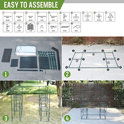 workpro greenhouse, heavy duty walk-in greenhouse (56” x, front angle view