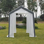 outsunny 8' x 6' x 7' walk-in greenhouse shown in use