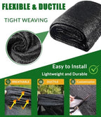 30% black shade cloth 10ft x 50ft, uv showing dimensions