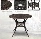 vingli 5-piece outdoor patio dining set, cast aluminum, close-up detail