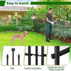 no dig garden fence 40" h x 22.5'l showing dimensions