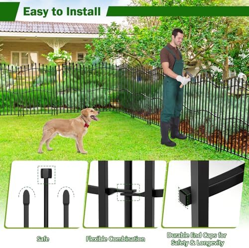 no dig garden fence 40" h x 22.5'l showing dimensions